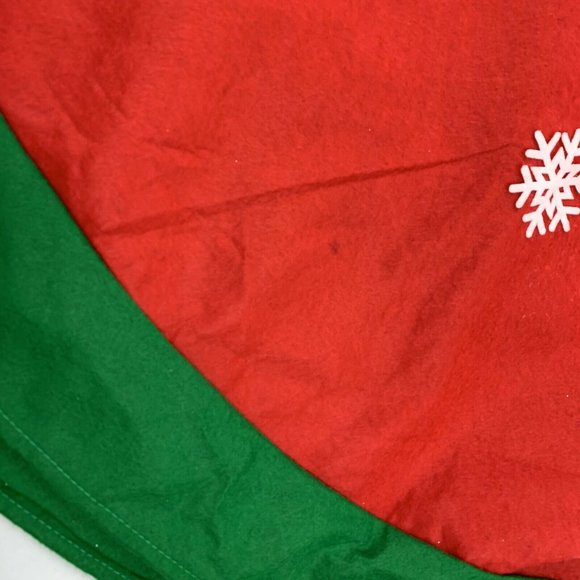Tree Skirt Felt 48" Christmas Snowman Red White Green NEW - Picture 9 of 11
